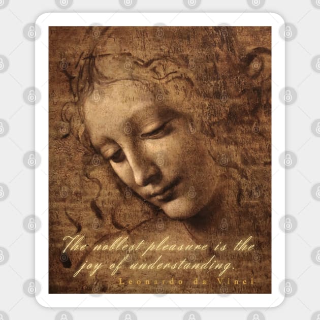 Copy of Leonardo da Vinci quote: The noblest pleasure is the joy of understanding Sticker by artbleed